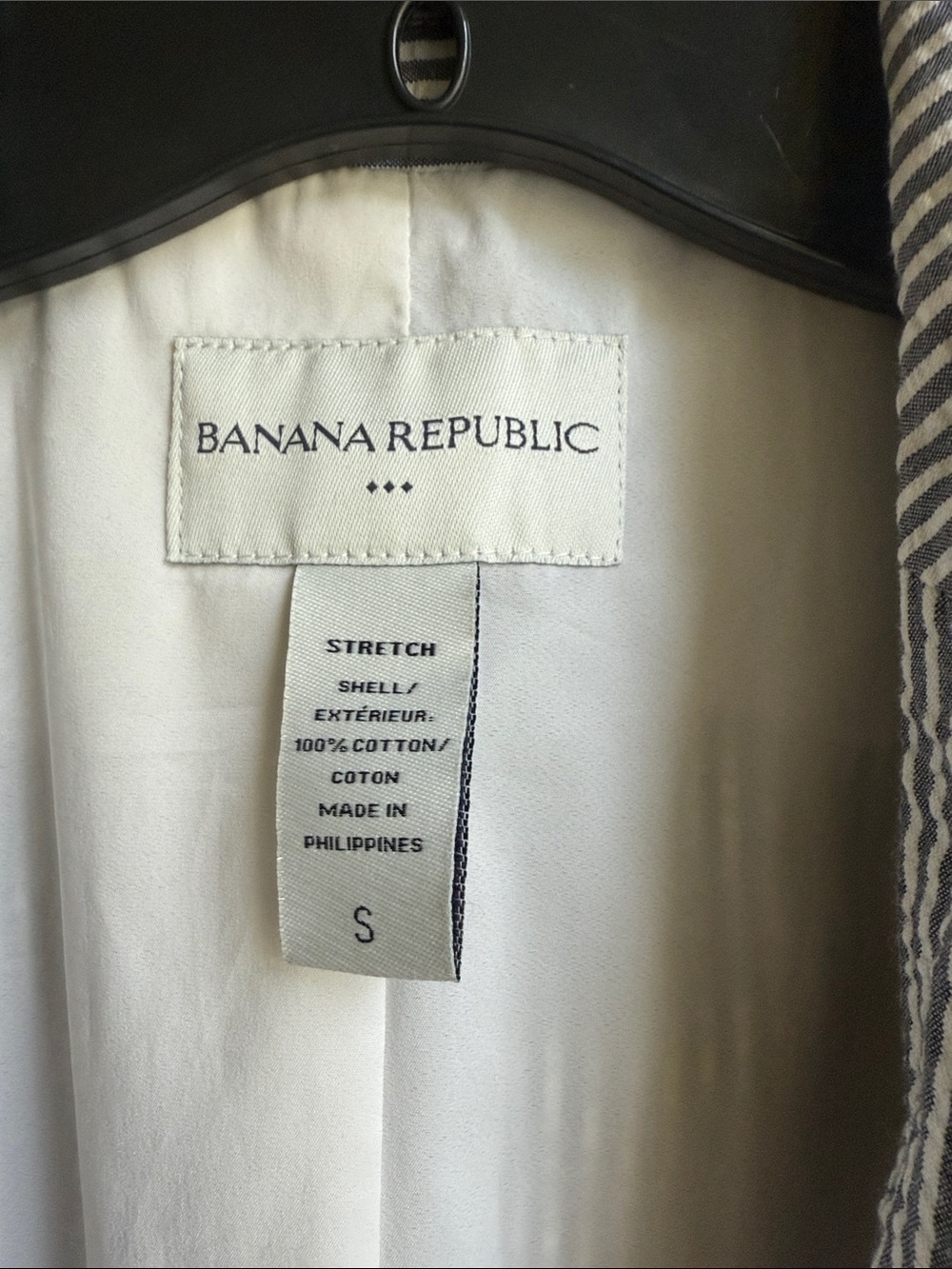 Banana Republic Striped Cotton Seersucker Jacket - Navy & White - Picture 2 of 5
